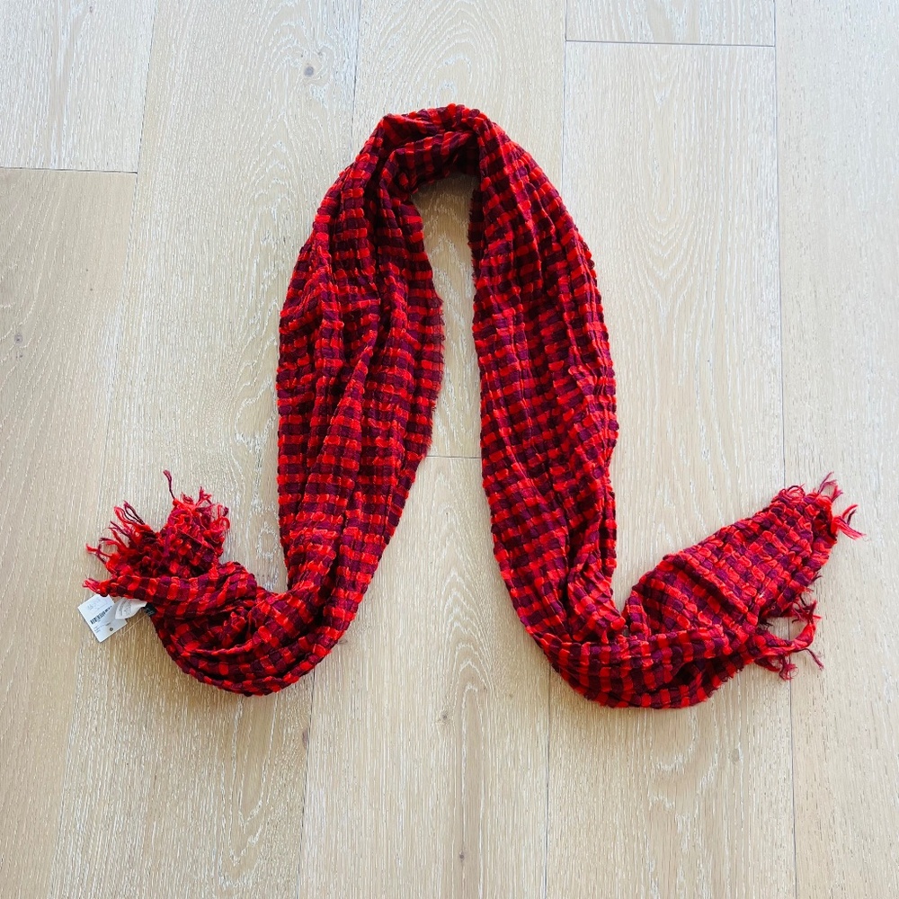 J Crew Made In Italy Red Scarf NWT